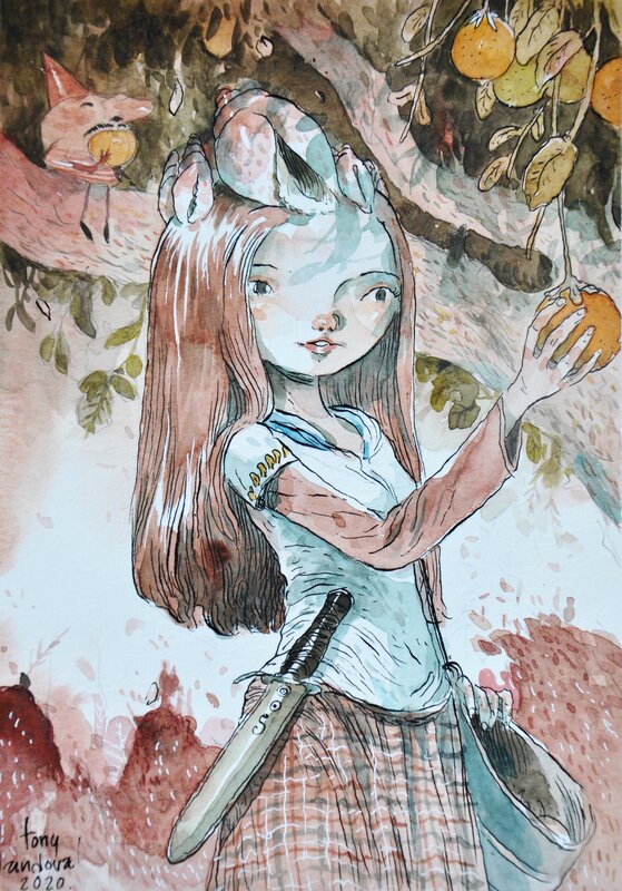 The Apple Girl 2020 by Tony Sandoval - Original Illustration
