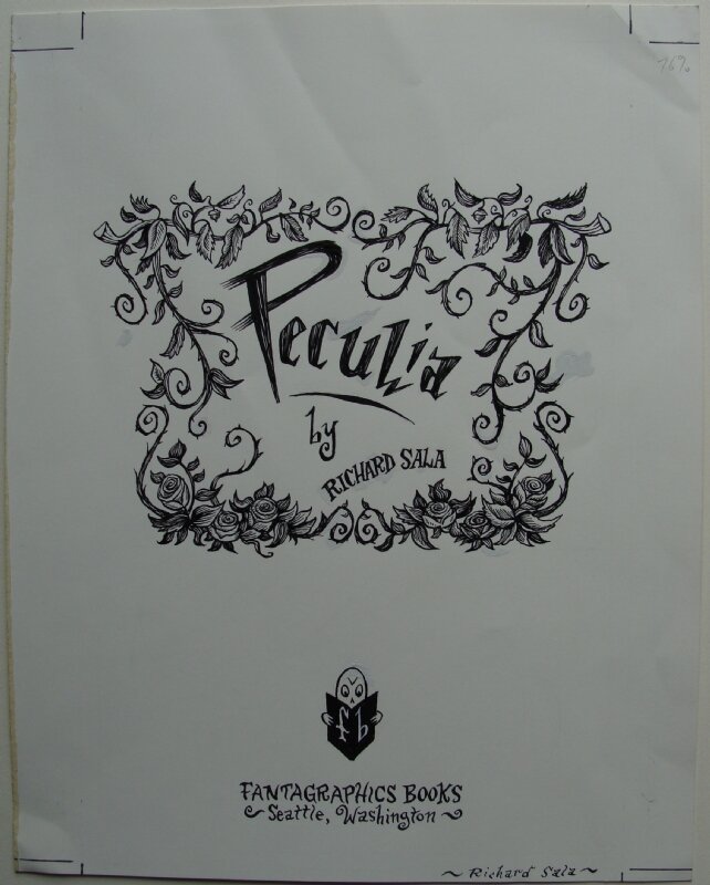 Richard Sala - Peculia title page - Original art