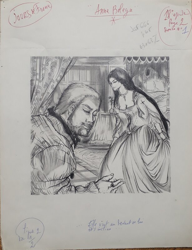 Anne Boleyn by Jacques Grange - Original Illustration