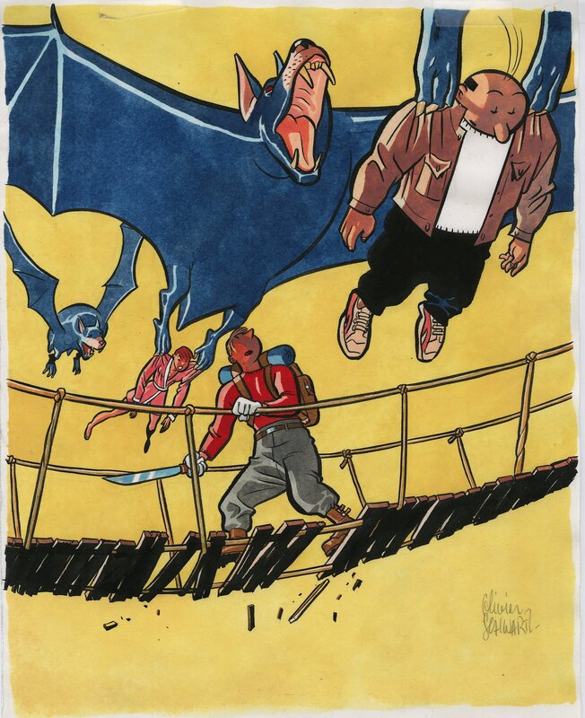 (1998) Schwartz - Les enquêtes de l'Inspecteur Bayard - Astrapi - Illustration originale - Original Illustration