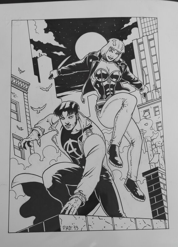 Bullet & Justine by Mauro Padovani - Original Illustration