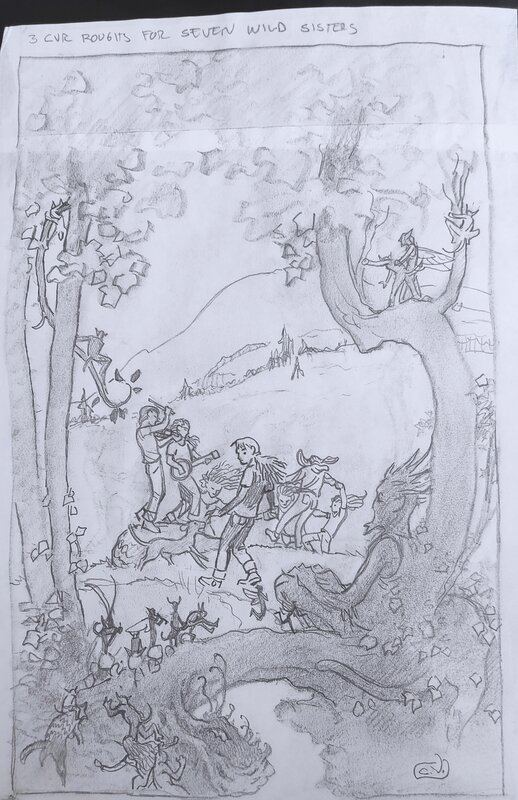 Charles Vess, Cover roughs for Seven Wild Sisters - Original Cover