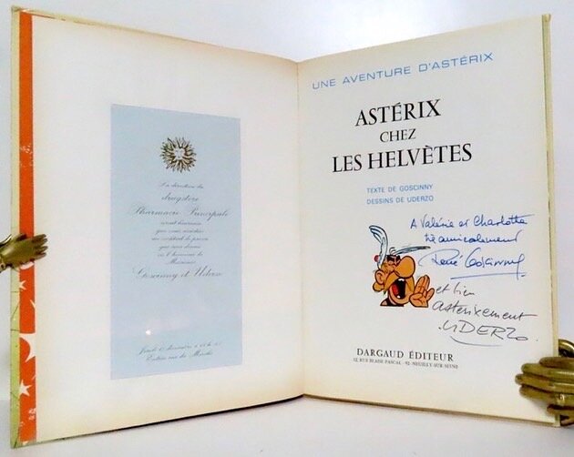 Double dedicace Uderzo Goscinny EO Helvètes 1970 - Sketch