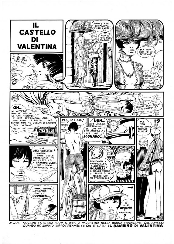 Guido Crepax, Il castello di Valentina p1 - Planche originale