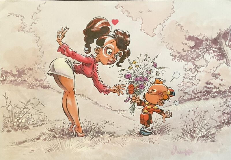 Petit spirou par Dan Verlinden - Illustration originale