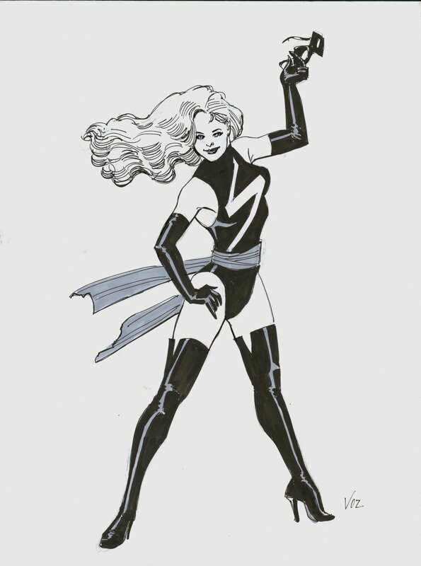Mike Vosburg, Miss Marvel, commission. - Illustration originale