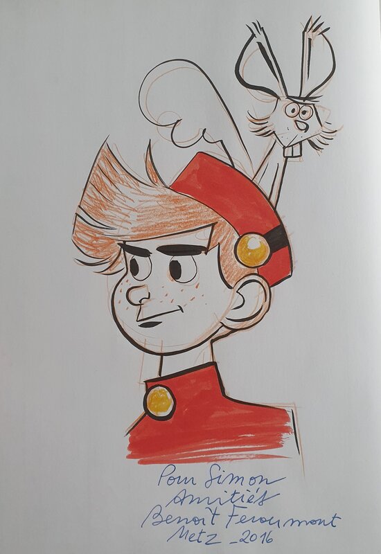 Benoît Feroumont, Dédicace - Spirou - Féroumont - NB - Sketch