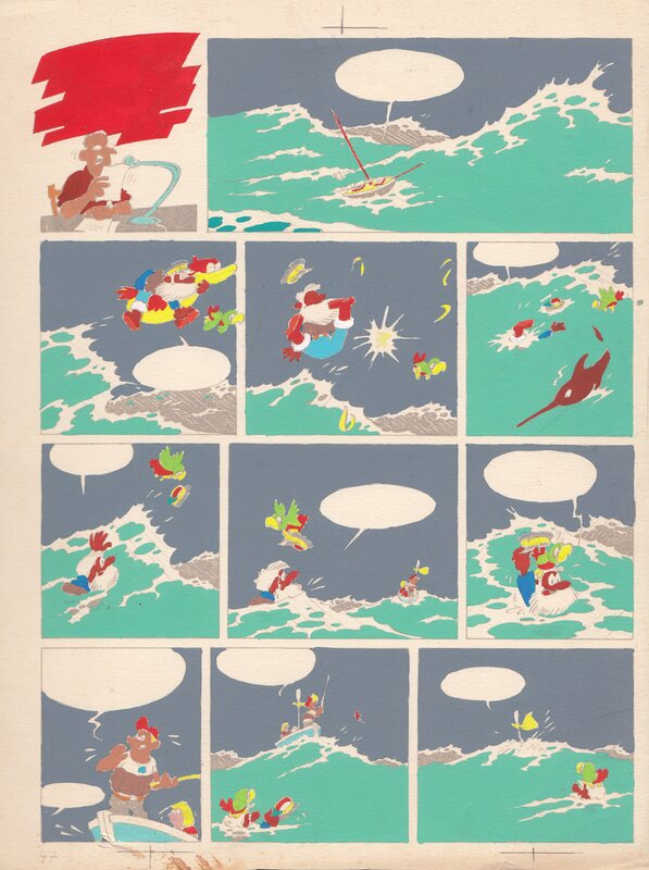 Raymond Macherot, Josette Macherot, Bleu de coloriage pour le Père Lahoule - Mise en couleur