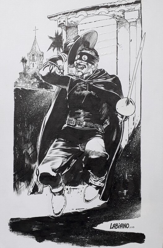 For sale - Zorro by Hugues Labiano - Original Illustration