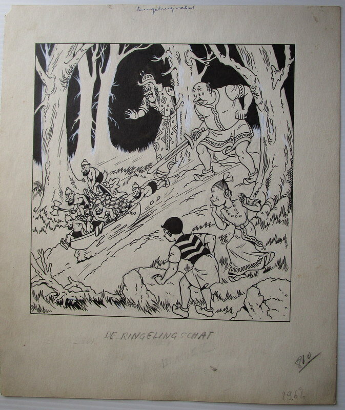 Willy Vandersteen, Couverture Le trésor de Fiskary - De ringelingschat - Couverture originale