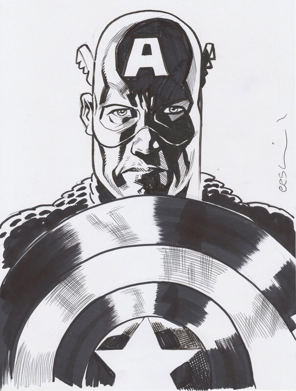 Captain America par Gary Erskine - Dédicace