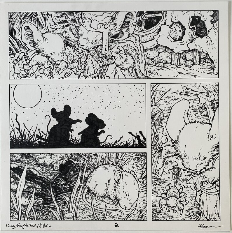 Petersen David- Mouse Guard - King, Knight, Fool, Villain pg2 - Planche originale