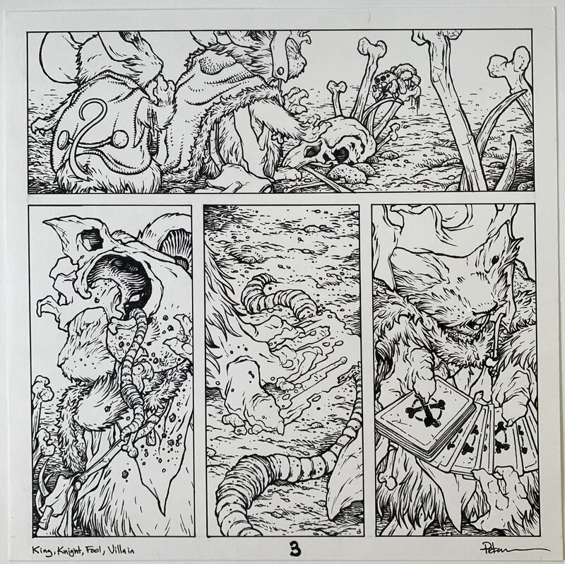 Petersen David- Mouse Guard - King, Knight, Fool, Villain pg3 - Planche originale