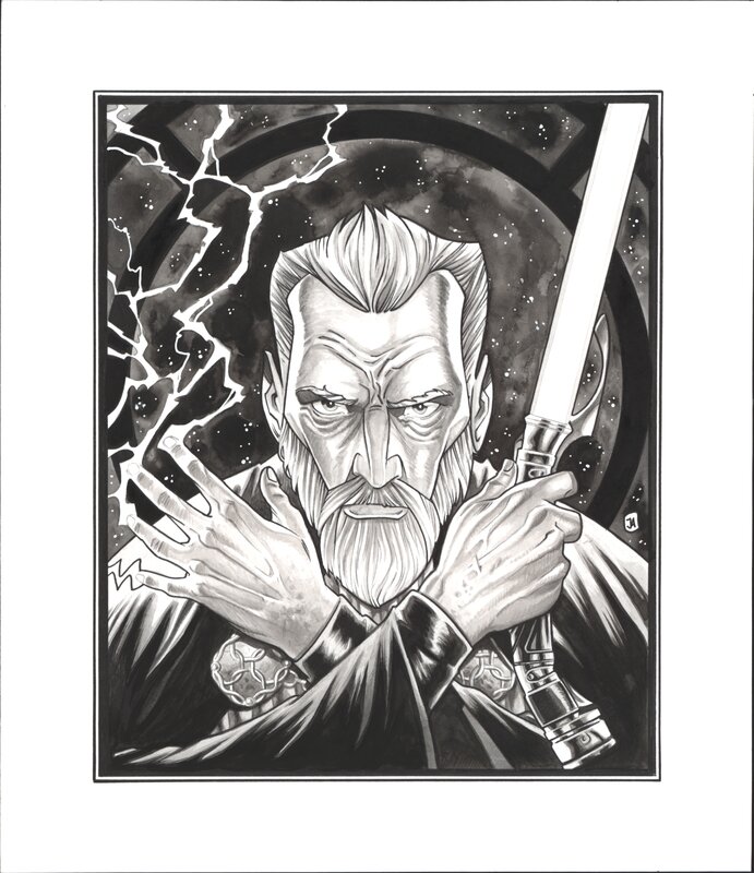 For sale - Alain Janolle, STAR WARS - Comte Dooku / Dark Tyranus - Original Illustration