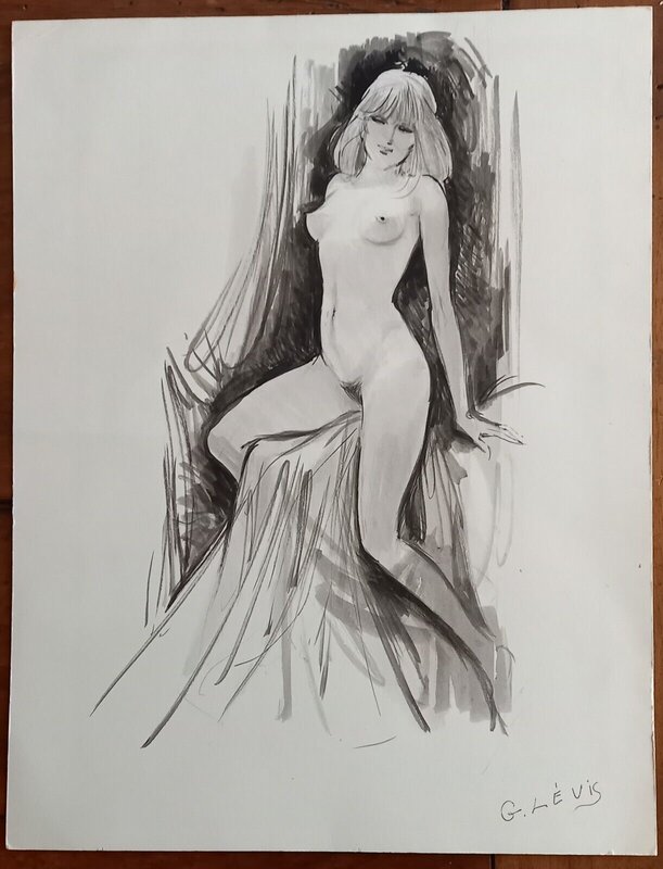 Femme nue par Georges Lévis - Illustration originale