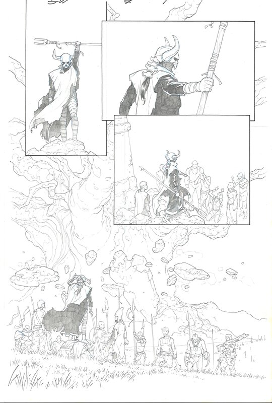 Esad Ribic, Jonathan Hickman, Secret wars 7 page 1 - Planche originale