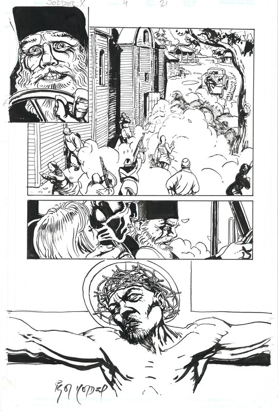 Igor Kordey, Soldier X #4 page 21 - Comic Strip