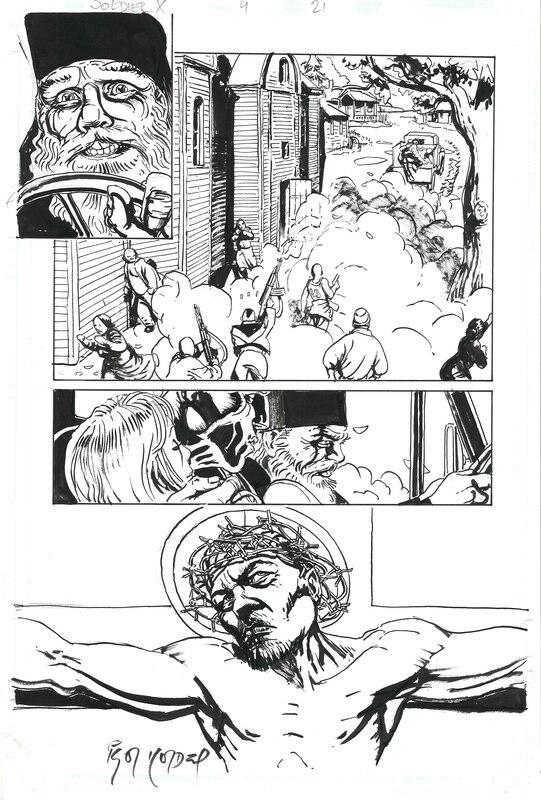 Igor Kordey, Soldier X #4 page 21 - Planche originale