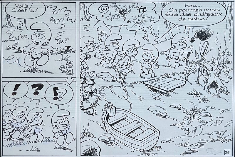 “ Les Schtroumpfs “-Peyo-Demi-page - Comic Strip
