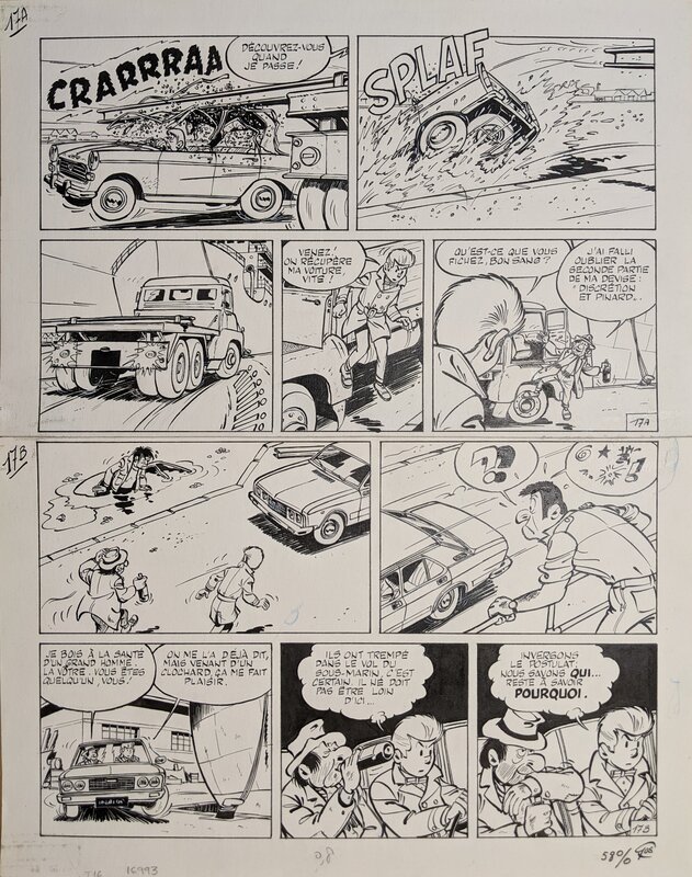 Gos, Maurice Tillieux, Gil Jourdan : Entre deux eaux (tome 16), page 17 - Planche originale