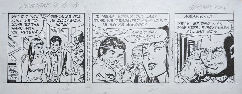 Larry Lieber, Stan Lee, The Amazing Spider-Man: Newspaper Comic Strip - 16/09/1999 - Planche originale