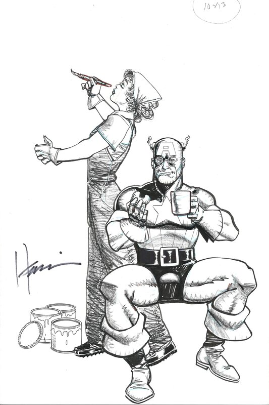 Captain America par Howard Chaykin - Illustration originale