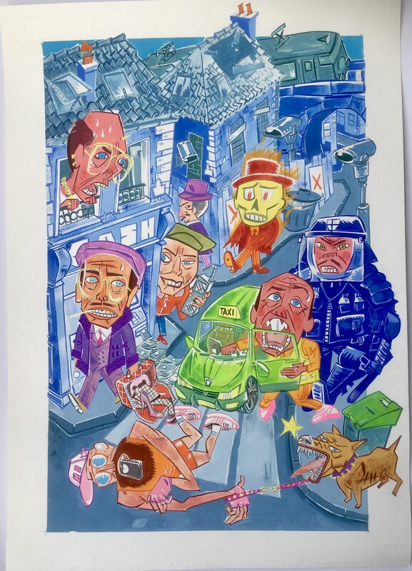 Lionel Chouin, The Goons Streetview - Original Illustration