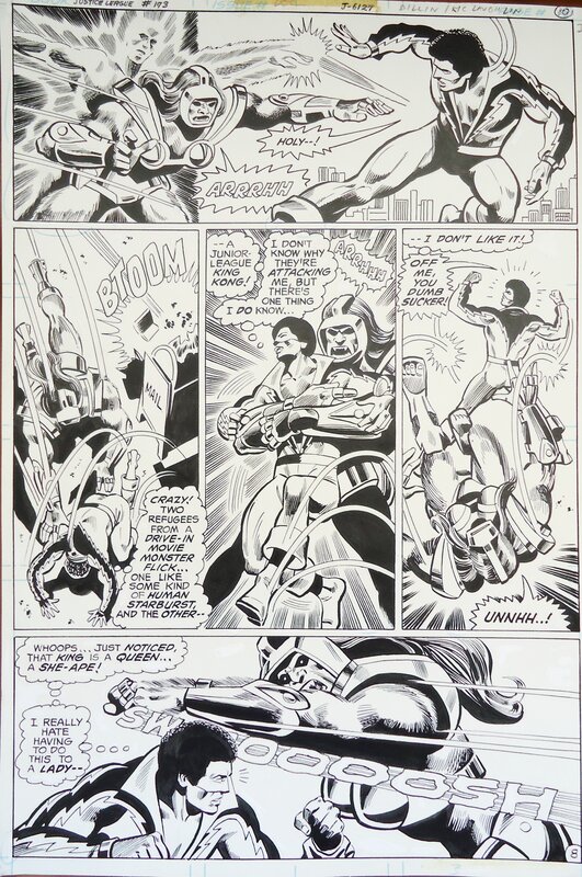 Dick Dillin, Frank McLaughlin, Justice League 173 Regulator VS Black Lightning - Planche originale