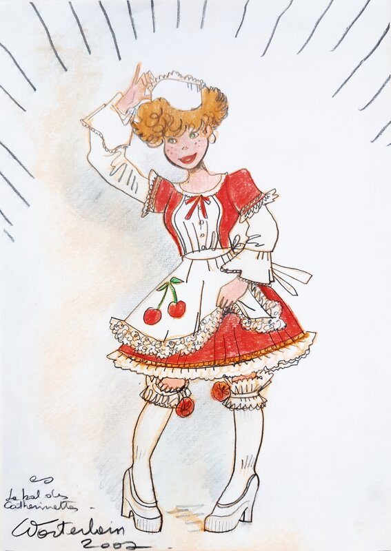 For sale - Marc Wasterlain, Jeannette Pointu le bal des Catherinettes - Original Illustration