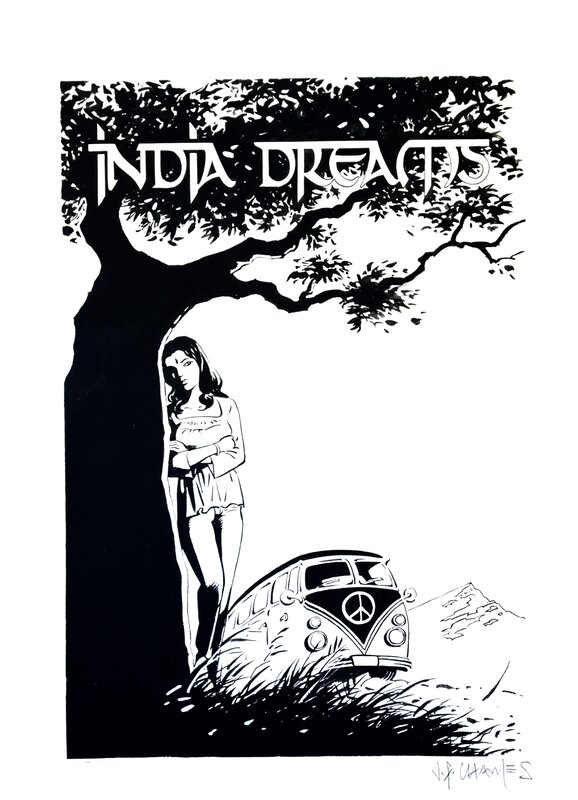 Jean-François Charles, Maryse Charles, Couv. India Dreams  T3 TL À l'ombre des bougainvillées - Original Cover