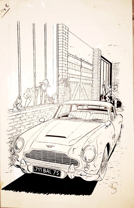 Alain Dodier, Couv. Jerome K Jerome et une Aston DB5 - Original Cover