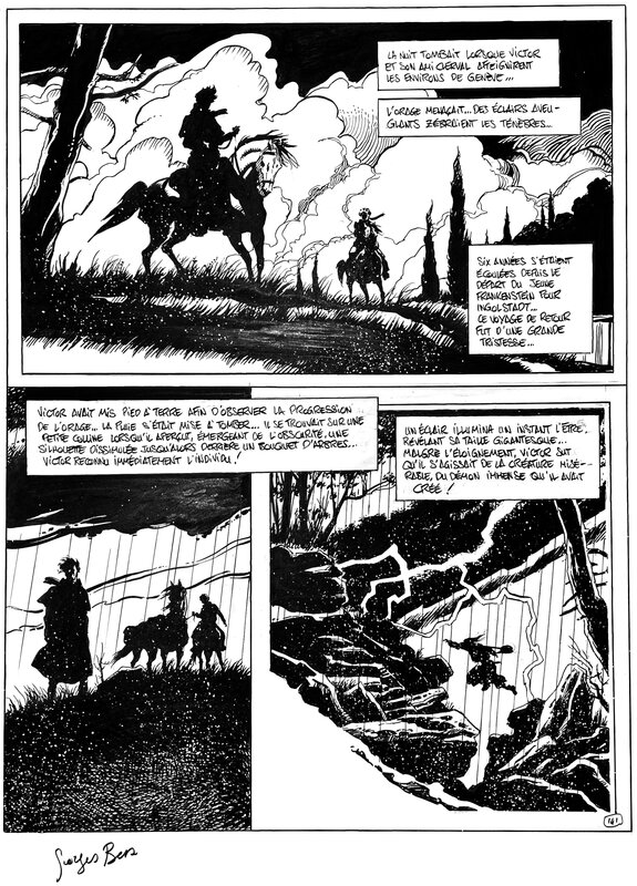 En vente - Georges Bess, Frankenstein - Page 143 - Planche originale