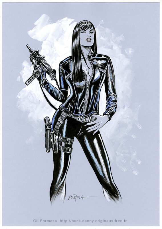 Lady X Uzi par Gil Formosa - Illustration originale