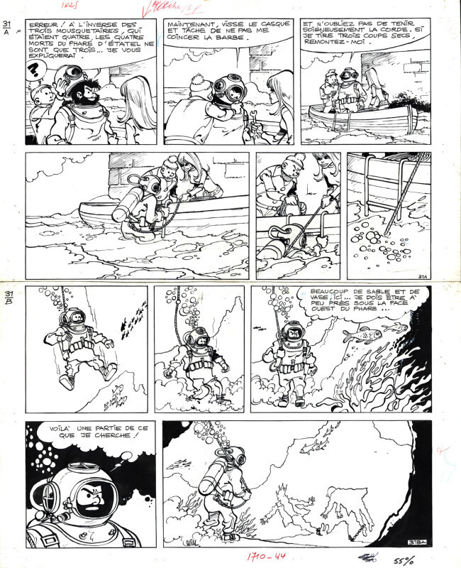 Will, Maurice Tillieux, Tif et Tondu p31 T18 - Planche originale