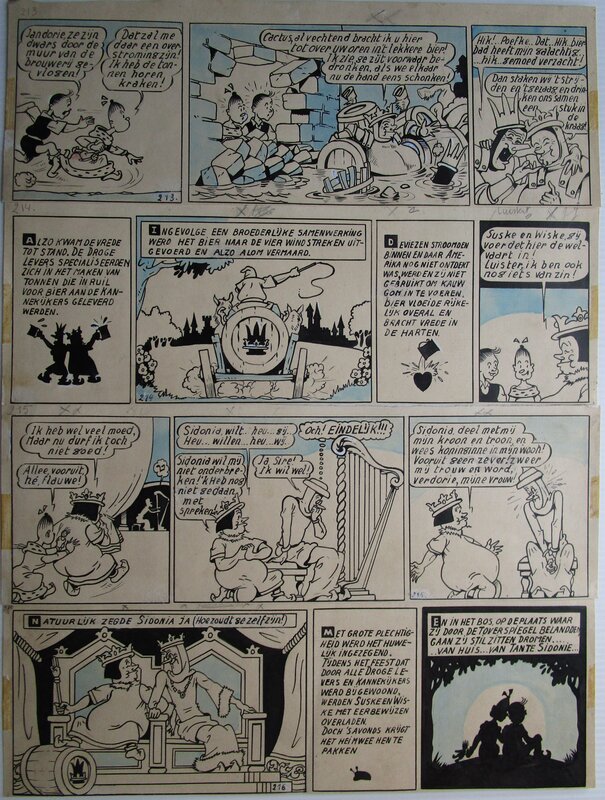 De koning drinkt par Willy Vandersteen - Planche originale