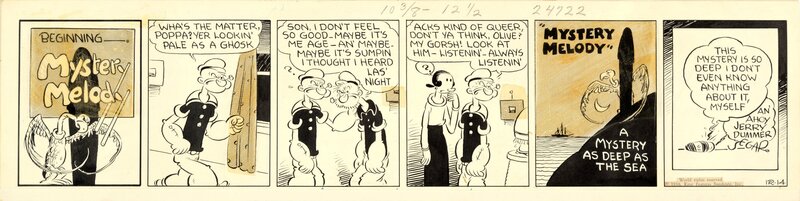 Elzie Crisler Segar, Popeye Daily 12/14/36 - Comic Strip