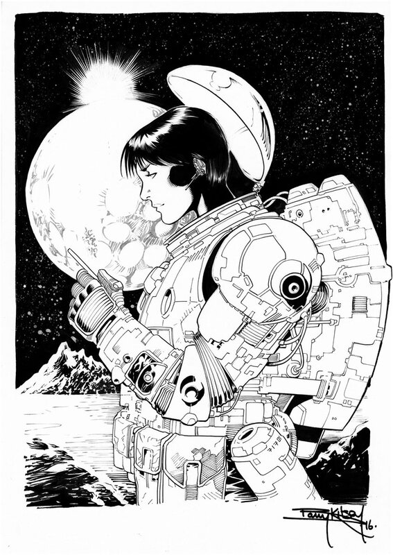 Space scientist by Barry Kitson - Original Illustration