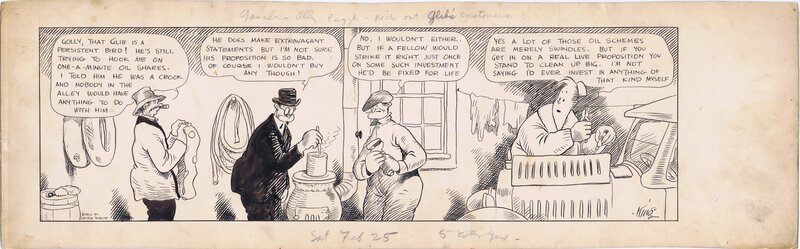 Gasoline Alley 25/2/22 by Frank King - Single Panel - Planche originale