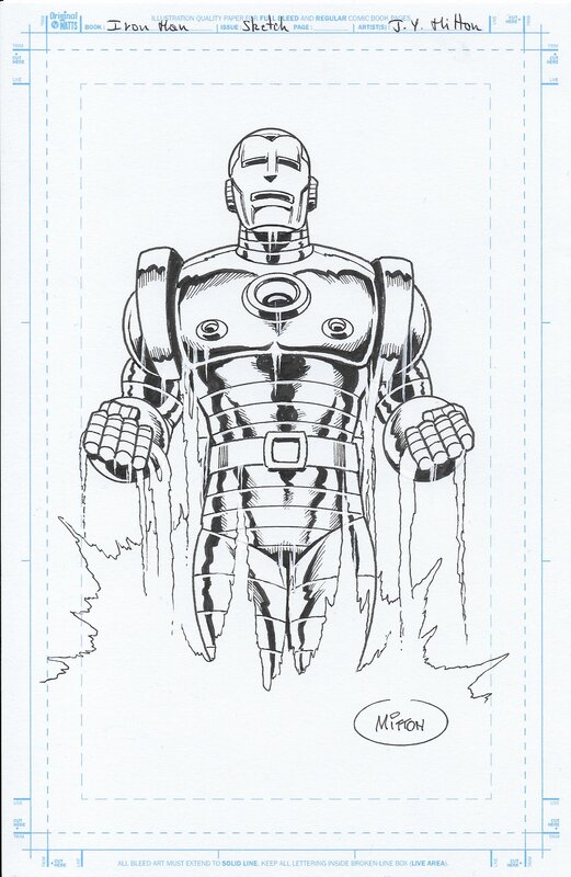Iron-Man par Jean-Yves Mitton - Illustration originale