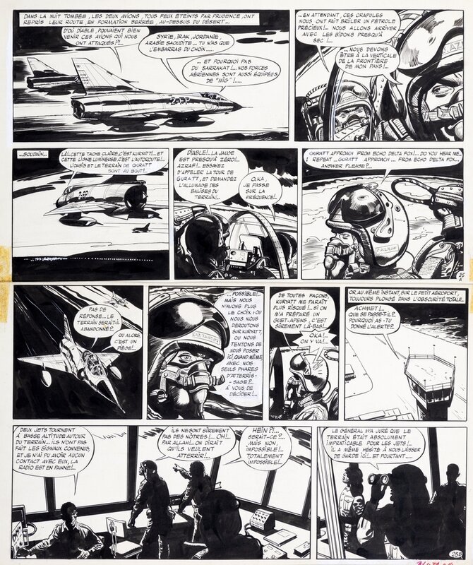 Jijé, Tanguy et laverdure : Lieutenant double bang - Planche originale