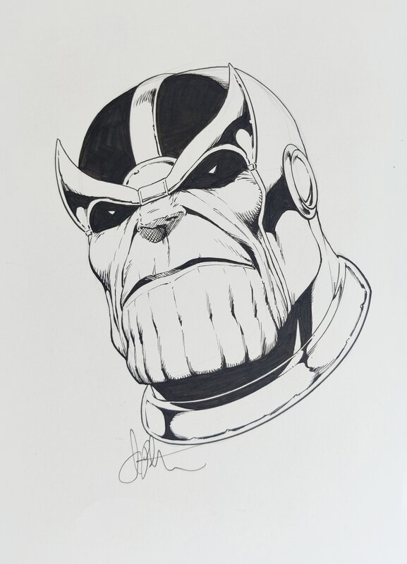 Commission de Thanos par Jim Starlin - Illustration originale