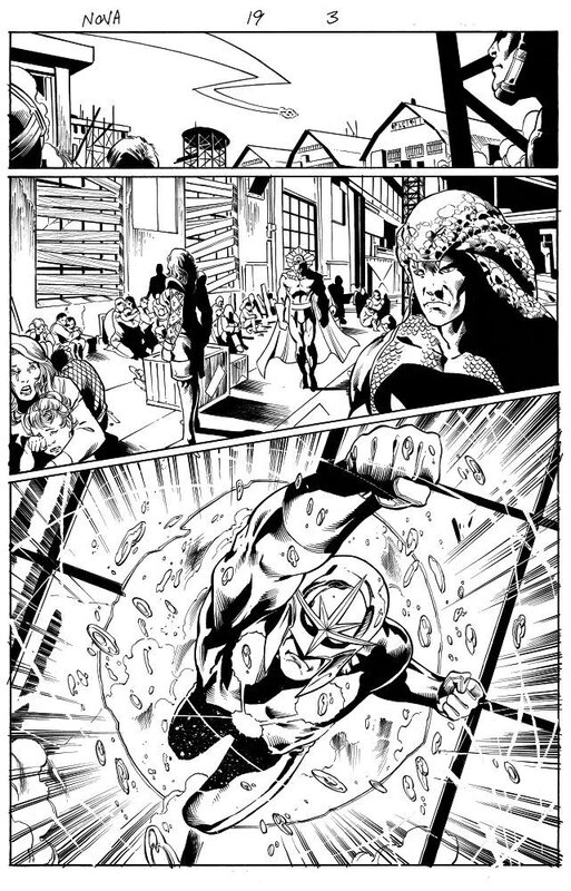 Scott Hanna, Wellington Alves, Nova #19 Vol.4 - 2ème apparition du centurion Malik Tarcel - Planche originale