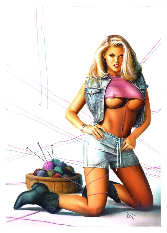 Lorenzo Sperlonga, Wool and Denim ** Model Playboy's Anna Nicole Smith, SKORPIO Cover - Original Cover