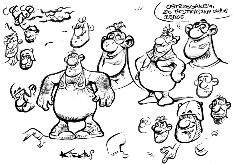 Slawomir Kiełbus, Réchauffer les mains avant le travail - Sketch