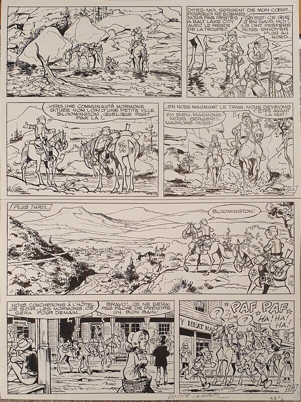 Willy Lambil, Raoul Cauvin, Les tuniques bleues -Grumbler et fils - Planche originale