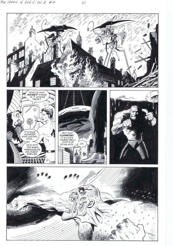 Kevin O'Neill, League of extraordinary gentleman 2, #4 pg21 - Planche originale