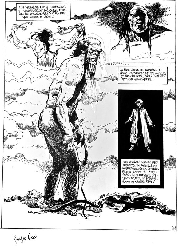 En vente - Georges Bess, Frankenstein - Page 43 - Planche originale