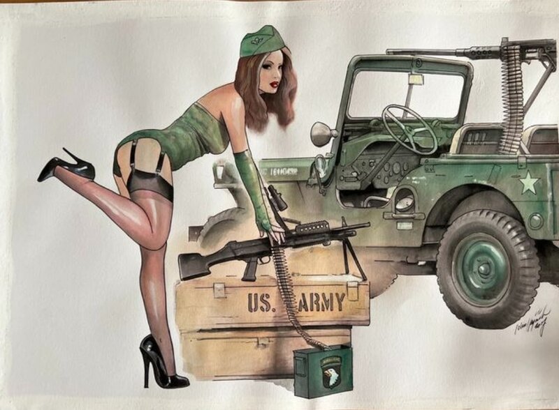 Pin up par John Heijink - Planche originale