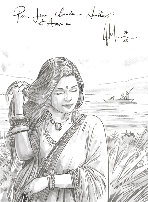 Femme en sari by Eric Liberge - Sketch
