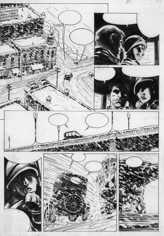 En vente - Manuel Garcia, Akham Mysteries Tome 1 planche 35 - Planche originale